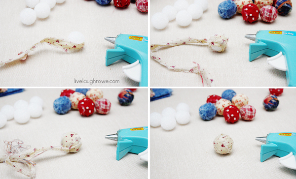 wrapping scrap fabric around make it: fun foam